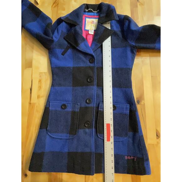 Billabong Coat Wool Blend Buffalo Check Plaid Buttoned Jacket Womems Sz Sm EUC - Picture 6 of 8